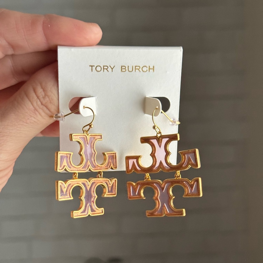 Tory Burch Gold and Lavender Earrings